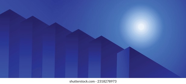 Abstract gradient background vector. Modern digital wallpaper with vibrant color, 3d geometric shapes, square, rayers. Futuristic landing page illustration for branding, commercial, advertising, web.