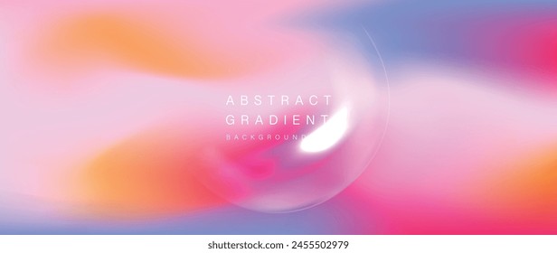 Abstract gradient background vector. Modern digital wallpaper with vibrant color, 3d geometric shapes, circle, rayers. Futuristic landing page illustration for branding, commercial, advertising, web.