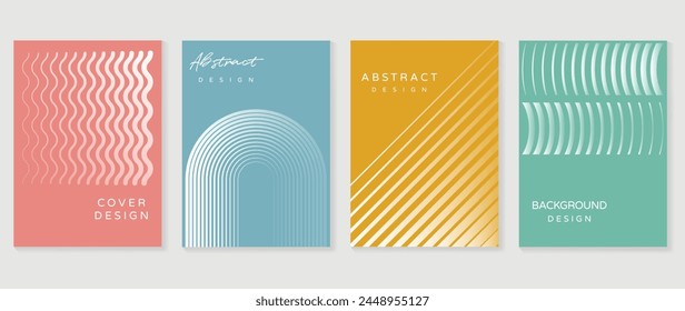 Conjunto de Vectores de fondo de degradado Abstractas. Plantilla de cubierta de estilo minimalista con colección de Formas de prisma geométrico 3d en perspectiva pastel. Diseño ideal para redes sociales, póster, portada, Anuncio, volante.