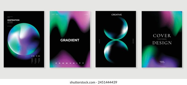 Conjunto de Vectores de fondo de degradado Abstractas. Plantilla de cubierta de estilo minimalista con colección de Formas de prisma geométrico 3d de perspectiva vibrante. Diseño ideal para redes sociales, póster, portada, Anuncio, volante.