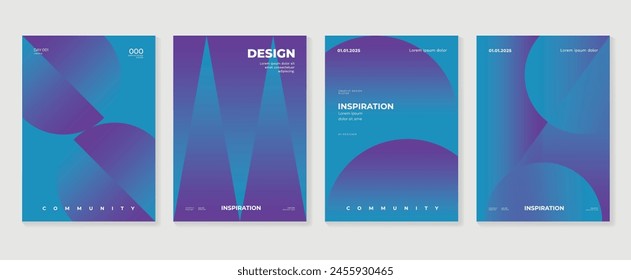 Conjunto de Vectores de fondo de degradado Abstractas. Plantilla de cubierta de estilo minimalista con colección de Formas de prisma geométrico 3d de perspectiva vibrante. Diseño ideal para redes sociales, póster, portada, Anuncio, volante.