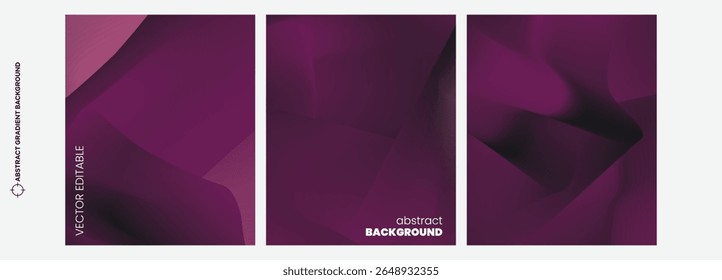 Abstract gradient background vector set. Minimalist cover template gradient color. Ideal design for social media, cover, banner, flyer, music, ads.