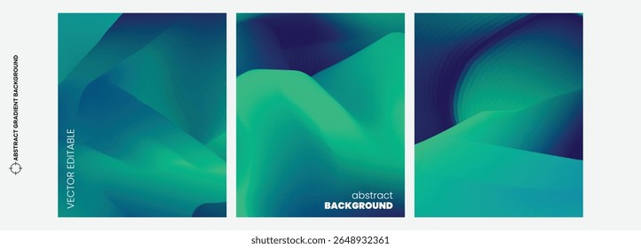 Abstract gradient background vector set. Minimalist cover template gradient color. Ideal design for social media, cover, banner, flyer, music, ads.