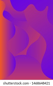 Abstract gradient background vector template with fluid shapes