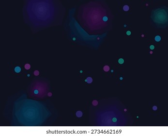 Fondo de gradiente Abstractas con puntos bokeh vibrantes y transiciones de gradiente suave, estilo de diseño digital futurista con un sentimiento atmosférico oscuro