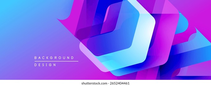 Fundo de gradiente abstrato. Tons azuis e roxos vibrantes criam uma composição dinâmica. Elementos de design modernos apresentam apelo visual elegante.