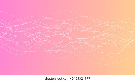 Abstract gradient background with wave beams. Abstract pastel gradient background with motion blurred white curves. Header banner. Bright abstract presentation backdrop. Vector illustration
