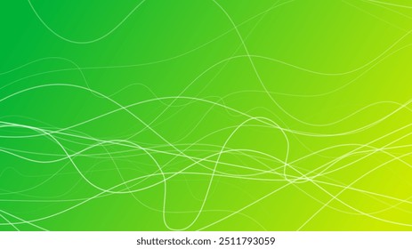 Fundo de gradiente abstrato com feixes de ondas. Fundo de gradiente verde abstrato com movimento curvas brancas borradas. Banner do cabeçalho. Fundo de apresentação abstrata brilhante. Ilustração vetorial