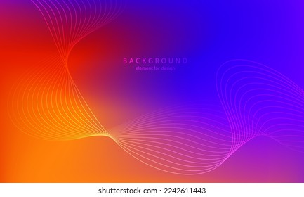 Abstract gradient background. Wave element for design. Digital frequency track equalizer. Stylized line art. Colorful shiny wave with lines created using blend tool. Curved wavy smooth stripe. Vector.