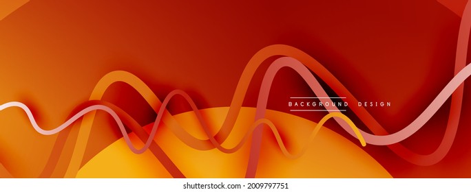 Abstract gradient background with wave line with shadow effect. Geometric composition. 3D shadow effects and fluid gradients