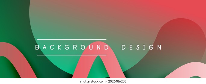 Abstract gradient background with wave line with shadow effect. Geometric composition. 3D shadow effects and fluid gradients