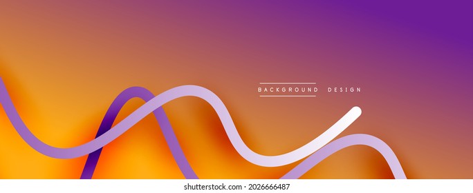 Abstract gradient background with wave line with shadow effect. Geometric composition. 3D shadow effects and fluid gradients