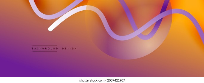 Abstract gradient background with wave line with shadow effect. Geometric composition. 3D shadow effects and fluid gradients