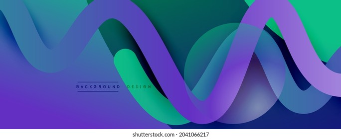 Abstract gradient background with wave line with shadow effect. Geometric composition. 3D shadow effects and fluid gradients