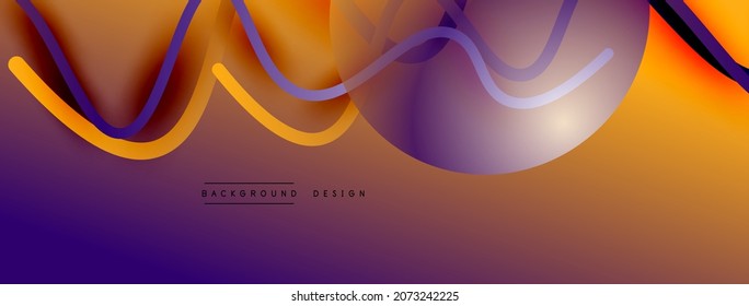 Abstract gradient background with wave line with shadow effect. Geometric composition. 3D shadow effects and fluid gradients