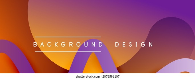 Abstract gradient background with wave line with shadow effect. Geometric composition. 3D shadow effects and fluid gradients