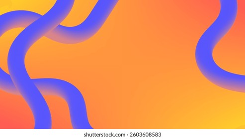 Abstract Gradient Background with Gradient Wavy Lines. Dynamic Effect. Vector illustration.