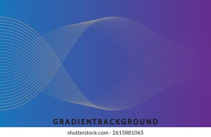 Abstract Gradient Background with Wavy Lines Vector Illustration.