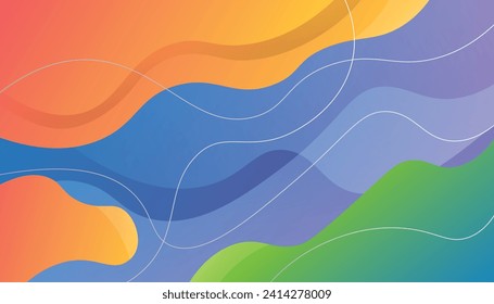 Abstract gradient background with wavy shapes.