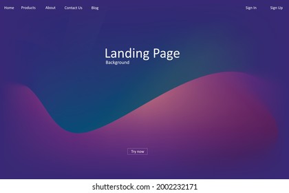 Abstract gradient background. Website landing page template. Minimal modern design. Simple vector Illustration 