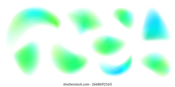 Abstract gradient background with yellow blue red shapes glows with soft watercolor splash and translucent neon fluid flowing light