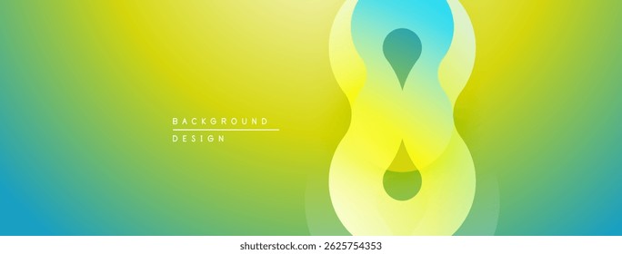 Abstract gradient background. Yellow, green, blue hues blend smoothly. Modern design features flowing shapes, dynamic composition.