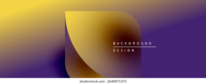 Abstract gradient background. Yellow, purple hues blend smoothly. Minimalist design features text overlay, simple shapes. Modern aesthetic.