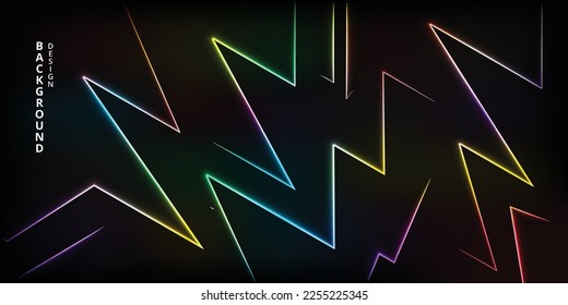 abstract gradient background, zigzag style glowing line art