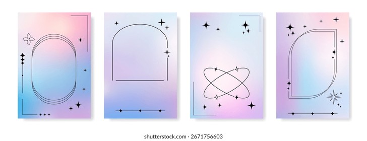 Fundo de gradiente abstrato com elementos de linha maravilhosamente decorativos para design