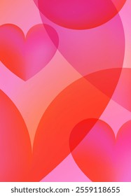 Abstract gradient backgrounds with hearts, for Valentine's day, mother's day, love, wedding invitations. Minimalist love concept design. Valentine card vector illustration.