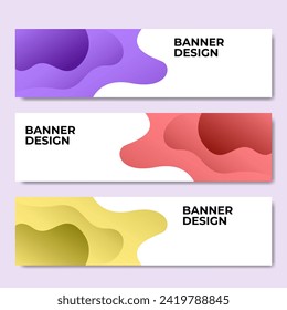 Abstract gradient banner design papercut style