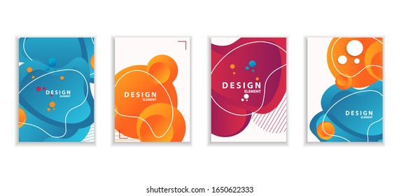 Abstract gradient banner with flowing liquid from. A template for logo design, leaflets, posters or presentations.