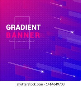 Abstract gradient banner with place for your text. Minimal geometric vector background.  Colorful gradient posters for use as a web and application design, banners, posters, advertising and more