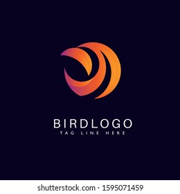 Abstract Gradient Bird logo template