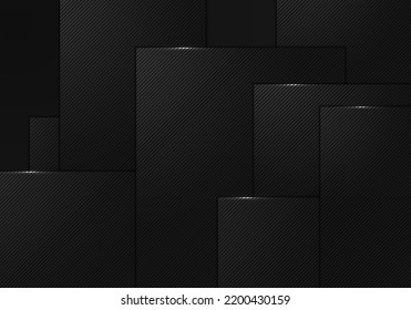 Abstract gradient black metallic decorative style. Overlapping artwork design with technology background. Vector