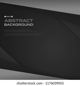 Abstract of gradient black paper cut background with copy space, illustration vector eps10