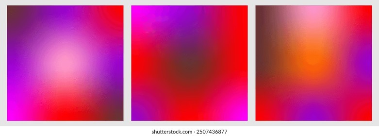 Abstract Gradient blend color background Set. Modern design template for web cover. Bright gradient full of colors, background for templates, banners, brochures and wallpapers0. EPS Vector