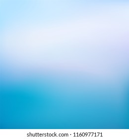 Abstract Gradient Blue background. Blurred Sky with clouds and aqua water pool backdrop. Vector illustration for your graphic design, banner, summer or travel poster