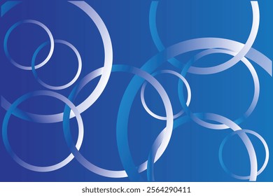 Abstract gradient Blue background with circles. Vector illustration