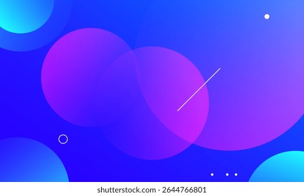 Abstract gradient blue background with circles. Vector illustration