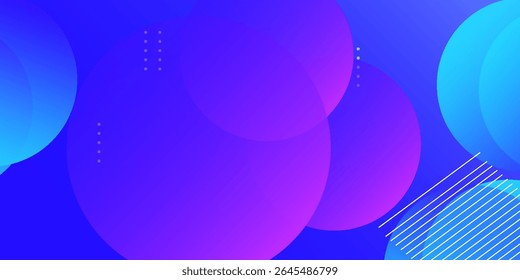 Abstract gradient blue background with circles. modern trendy design