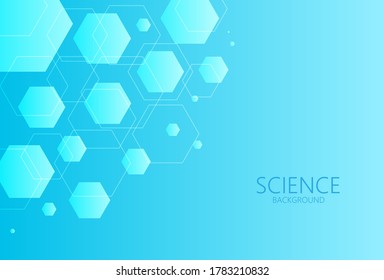 Abstract gradient blue background with hexagonal shapes