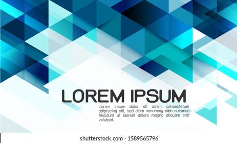 Abstract gradient blue background with mixed geometric template and modern overlapping on white background and space for text. Vector illustration