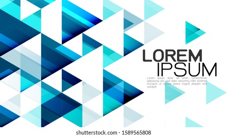 Abstract gradient blue background with mixed geometric template and modern overlapping on white background and space for text. Vector illustration