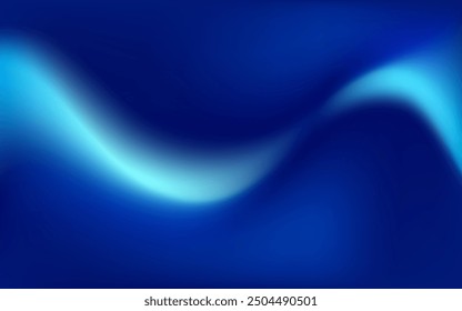 Abstract gradient blue blurred wavy banner background