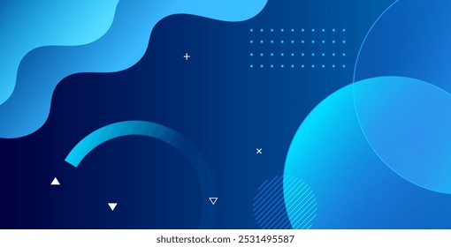 Fundo de cor azul gradiente abstrato com formas dinâmicas. Ideal para banners modernos, cartazes, sites e projetos digitais, oferecendo uma aparência elegante e profissional.