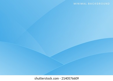 Abstract gradient blue color curve wave design background template. Modern soft vector graphic illustration for card, wallpaper, brochure, magazine, cover, screen.
