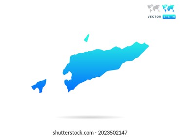 Abstract gradient blue with East Timor map on white background vector.