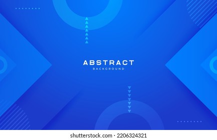 Abstract gradient blue geometric background with shadows. Vector illustration