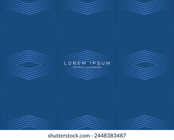 Abstract gradient blue glowing geometric lines on dark background. Modern shiny blue lines pattern. Futuristic technology concept, suitable for covers, posters, banners, brochures, websites, etc.